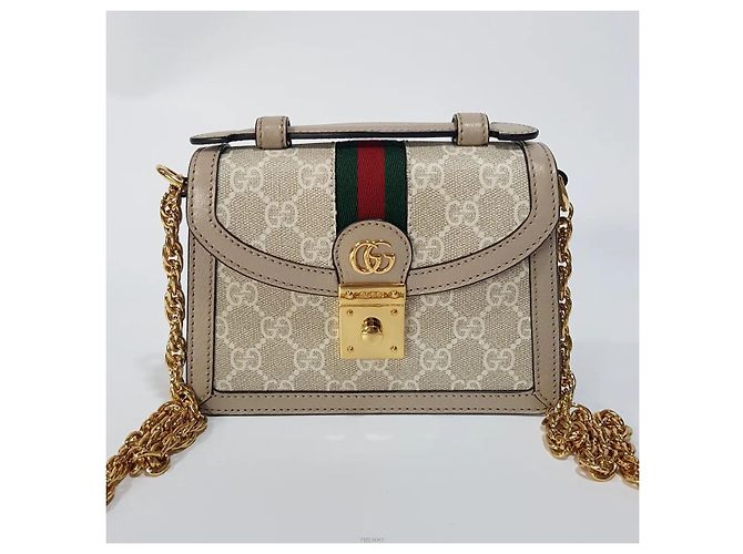 Gucci Borsa a tracolla mini Ophidia GG Marrone - vista 2