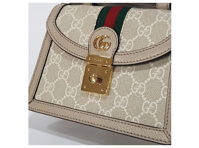 Gucci Borsa a tracolla mini Ophidia GG Marrone - vista 3