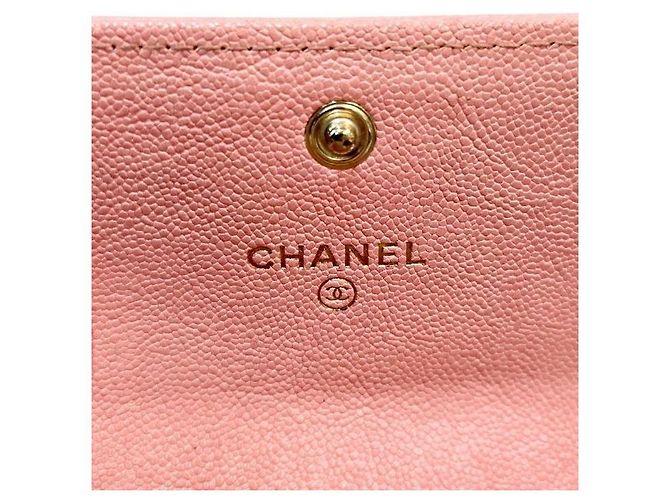 Chanel Tarjetero Boy Card Wallet de piel caviar rosa - vista 8