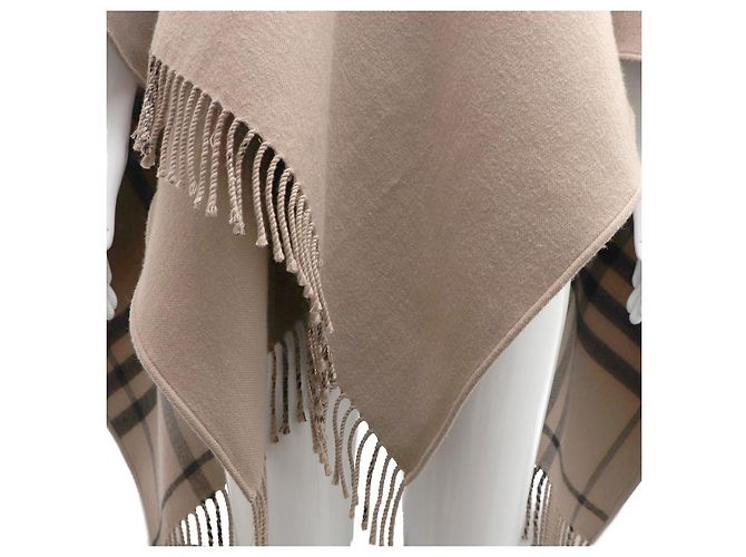 Burberry Sciarpa e mantella poncho a quadri in lana Marrone - vista 12