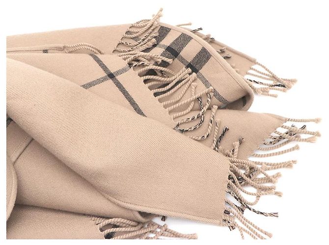 Burberry Sciarpa e mantella poncho a quadri in lana Marrone - vista 8