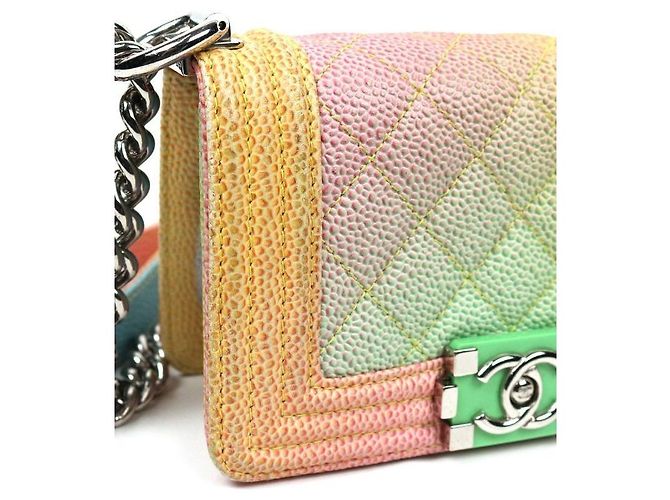 Chanel Rainbow Mini Caviar Boy Bag Multicolore - vista 11