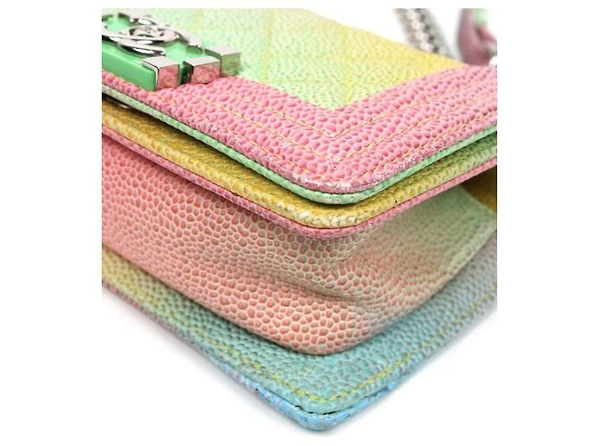 Chanel Rainbow Mini Caviar Boy Bag Multicolore - vista 5