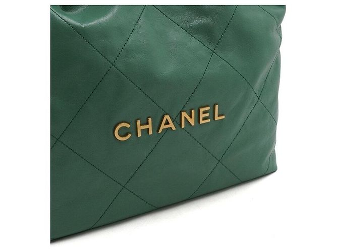 Chanel Picca borsa a tracolla e crossbody in metallo dorato Verde - vista 11