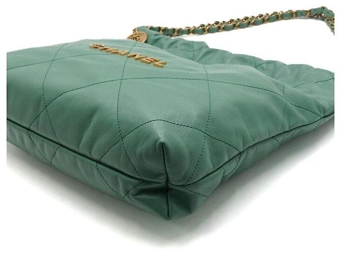 Chanel Picca borsa a tracolla e crossbody in metallo dorato Verde - vista 9