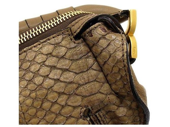 Chloé Marcie Large Python Tote Bag Hellbraun - Ansicht 10