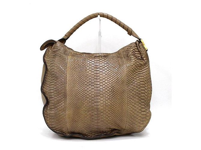 Chloé Marcie Large Python Tote Bag Hellbraun - Ansicht 4