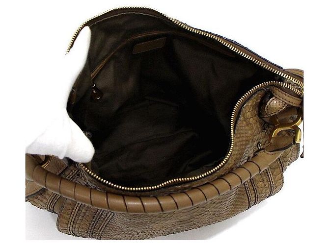 Chloé Marcie Large Python Tote Bag Hellbraun - Ansicht 5