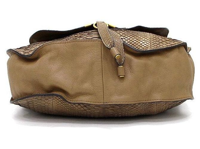 Chloé Marcie Large Python Tote Bag Hellbraun - Ansicht 6
