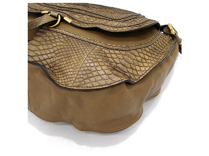 Chloé Marcie Large Python Tote Bag Hellbraun - Ansicht 8