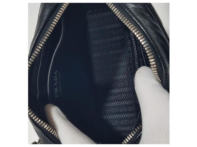 Prada Borsa a tracolla Diagram Chain Nero - vista 9