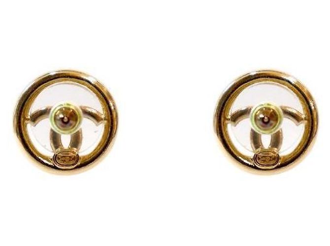 Orecchini Chanel Circle CC oro D'oro - vista 3