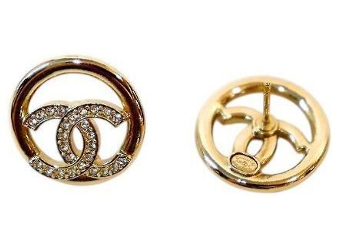 Orecchini Chanel Circle CC oro D'oro - vista 4