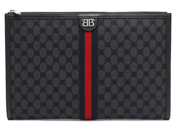 Balenciaga Borsa a pochette da uomo BB Canvas Hacker Project Nero - vista 2
