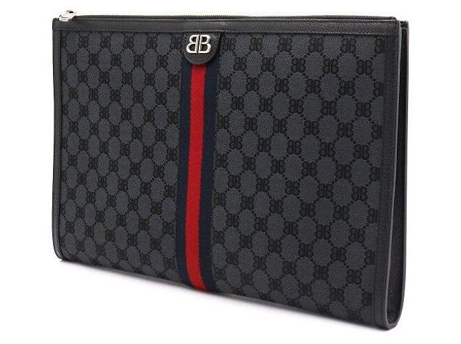 Balenciaga Borsa a pochette da uomo BB Canvas Hacker Project Nero - vista 3