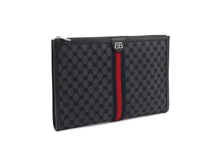 Balenciaga Borsa a pochette da uomo BB Canvas Hacker Project Nero - vista 4