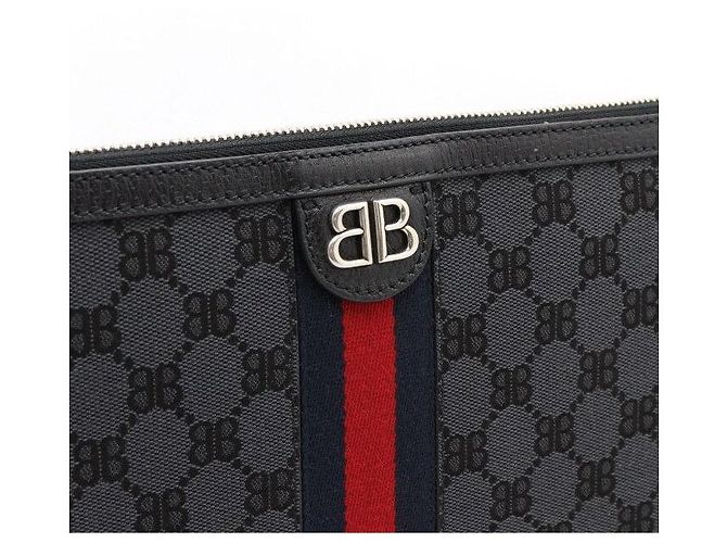 Balenciaga Borsa a pochette da uomo BB Canvas Hacker Project Nero - vista 5