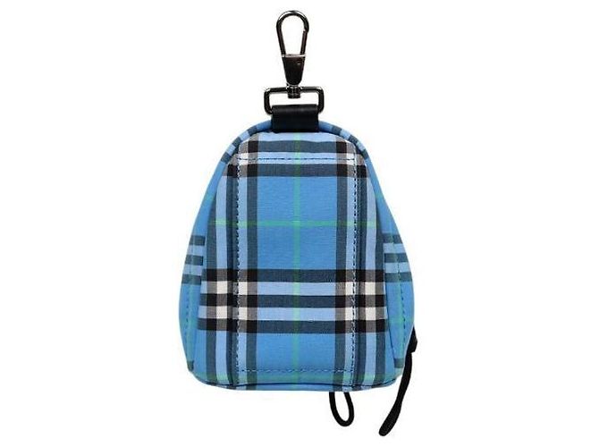 Burberry Blue Check Backpack Keyring Charm - view 2