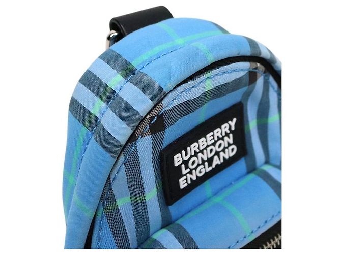 Burberry Blue Check Backpack Keyring Charm - view 3