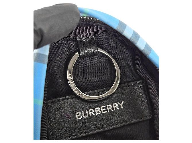 Burberry Blue Check Backpack Keyring Charm - view 5