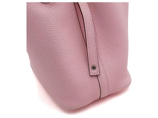 Hermès Borsa Picotin in Taurillon Clemence Rose Sakura con Lucchetto Argento Rosa - vista 10