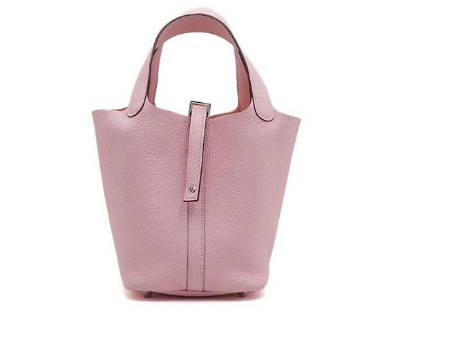 Hermès Borsa Picotin in Taurillon Clemence Rose Sakura con Lucchetto Argento Rosa - vista 2