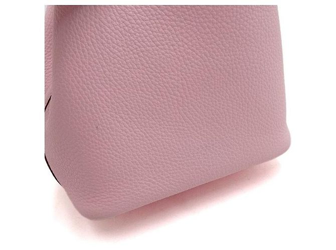 Hermès Borsa Picotin in Taurillon Clemence Rose Sakura con Lucchetto Argento Rosa - vista 9