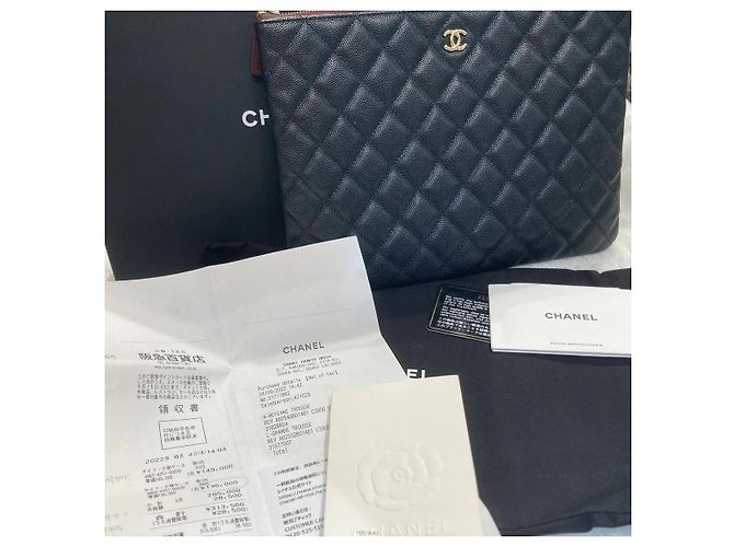 Chanel Borsa a Pochette Caviar New Medium Black Series Nero - vista 7