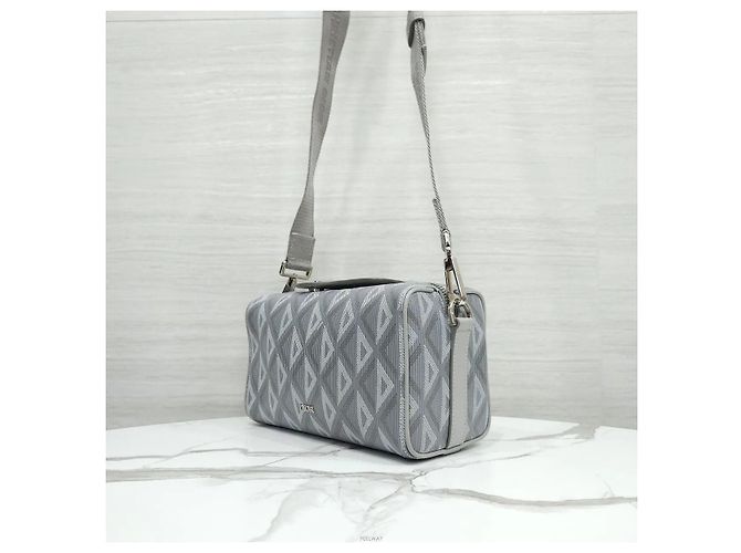Dior Borsa Crossbody Diamond Ring Grigia Marrone - vista 2