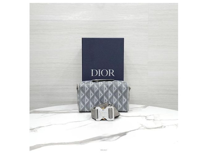 Dior Borsa Crossbody Diamond Ring Grigia Marrone - vista 9