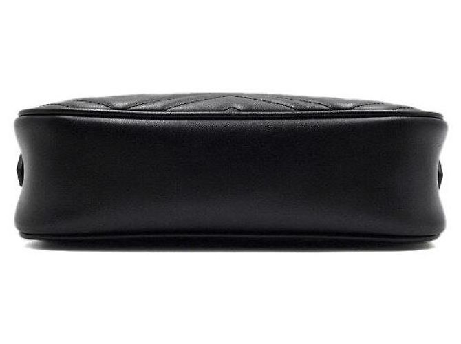 Marmont Gucci Picca borsa a tracolla e crossbody matelassé con catena Nero - vista 6