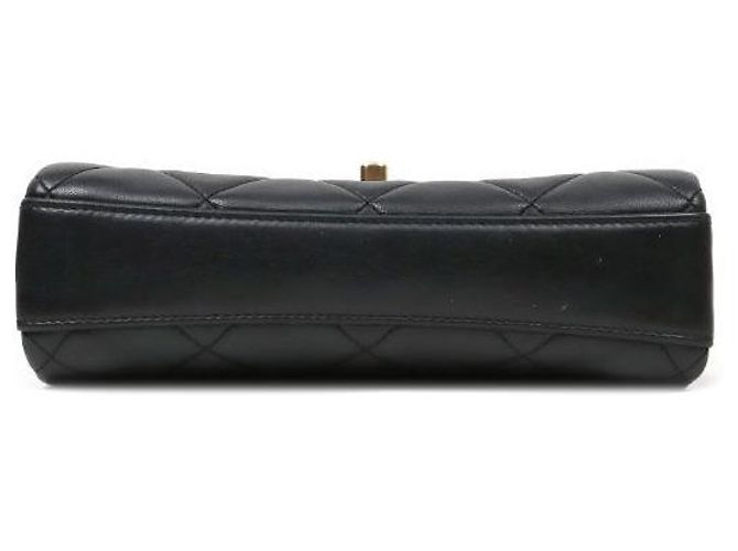 Chanel Borsa a spalla con patta in pelle nera e catena in metallo dorato Nero - vista 4