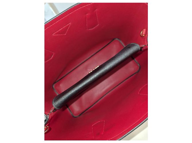 Prada Borsa a Tracolla Tote Saffiano Double Gold Nera Nero - vista 8