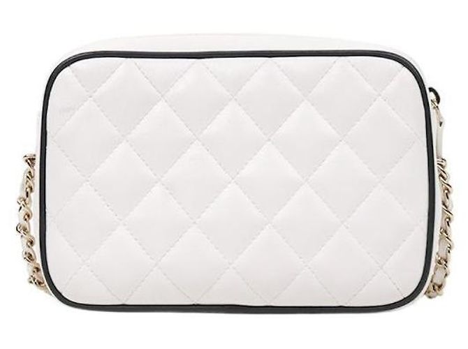 Chanel Borsa a tracolla bianca trapuntata con patta e catena Bianco - vista 3