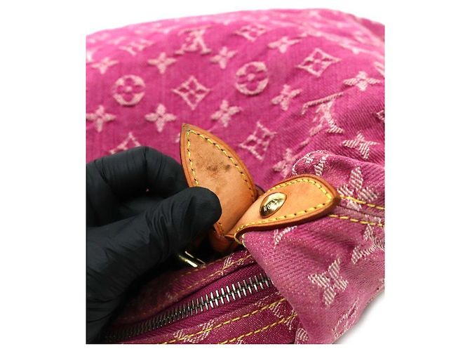Louis Vuitton Bolso de hombro slouchy de denim rosa - vista 10