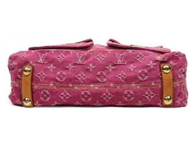 Louis Vuitton Bolso de hombro slouchy de denim rosa - vista 4