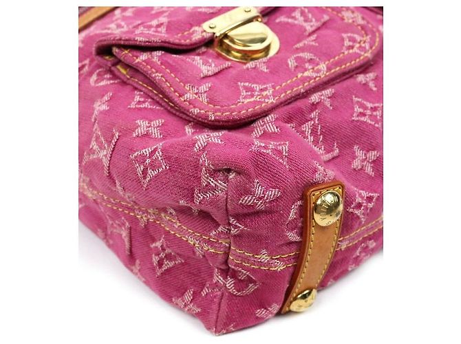 Louis Vuitton Bolso de hombro slouchy de denim rosa - vista 5
