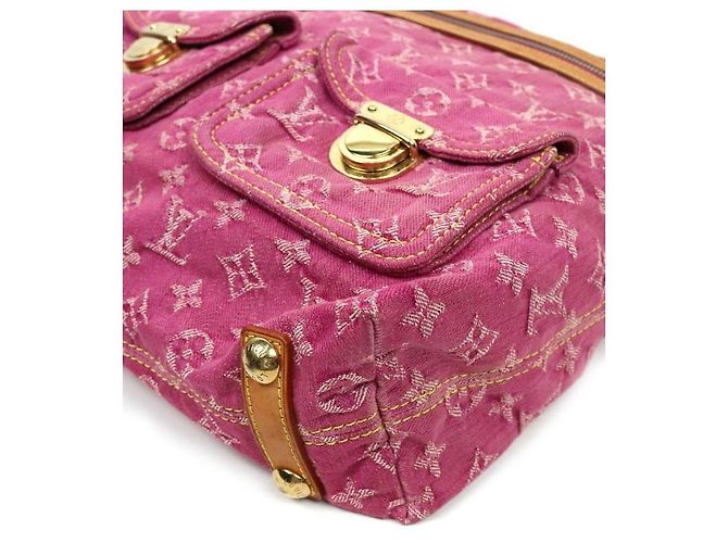 Louis Vuitton Bolso de hombro slouchy de denim rosa - vista 6