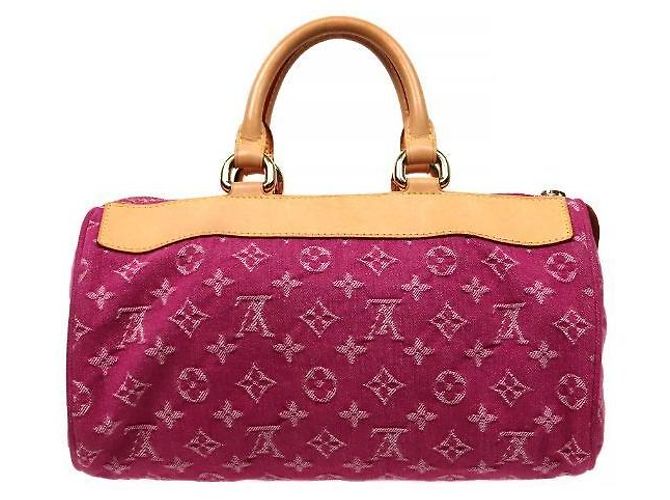 Louis Vuitton Pink Denim Neo Speedy Rosa - vista 3