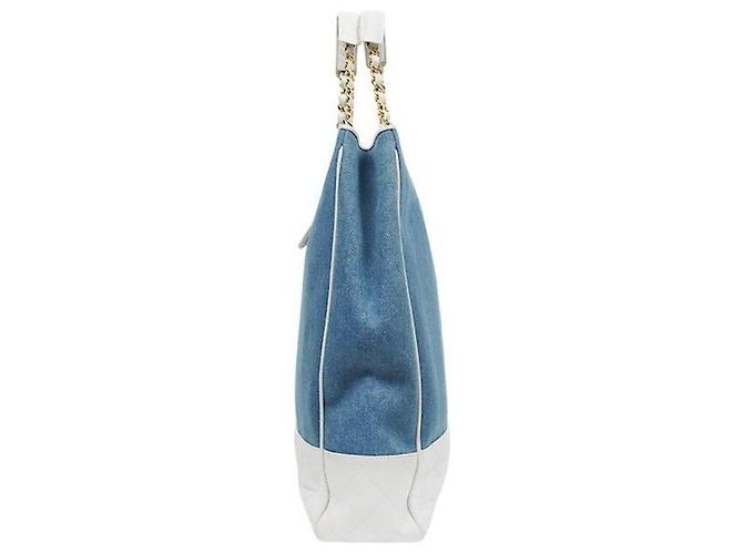 Chanel Borsa a tracolla in denim bicolore con catena Multicolore - vista 2