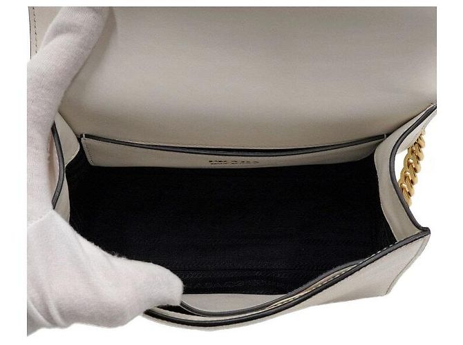 Prada Monochrome Schultertasche und Crossbody-Bag aus weißem Saffiano-Leder mit Kette - Ansicht 5