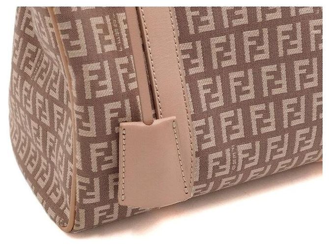 Fendi Boston-Tasche aus Canvas mit rosa FF-Logo Pink - Ansicht 10