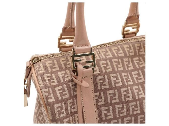 Fendi Boston-Tasche aus Canvas mit rosa FF-Logo Pink - Ansicht 11