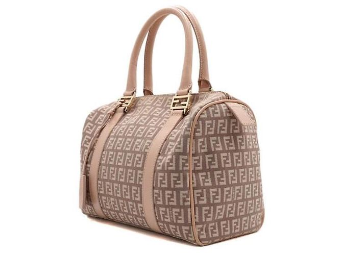 Fendi Boston-Tasche aus Canvas mit rosa FF-Logo Pink - Ansicht 2