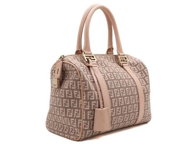 Fendi Boston-Tasche aus Canvas mit rosa FF-Logo Pink - Ansicht 3