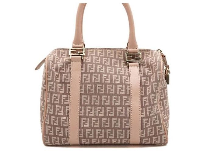Fendi Boston-Tasche aus Canvas mit rosa FF-Logo Pink - Ansicht 4