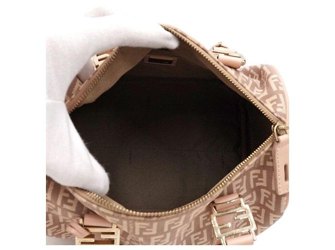 Fendi Boston-Tasche aus Canvas mit rosa FF-Logo Pink - Ansicht 5