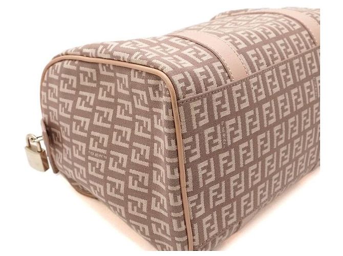Fendi Boston-Tasche aus Canvas mit rosa FF-Logo Pink - Ansicht 8