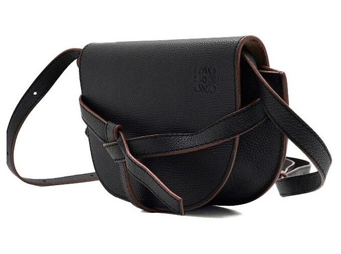 Loewe Borsa a spalla e crossbody Mini Gate in vitello nero - vista 2