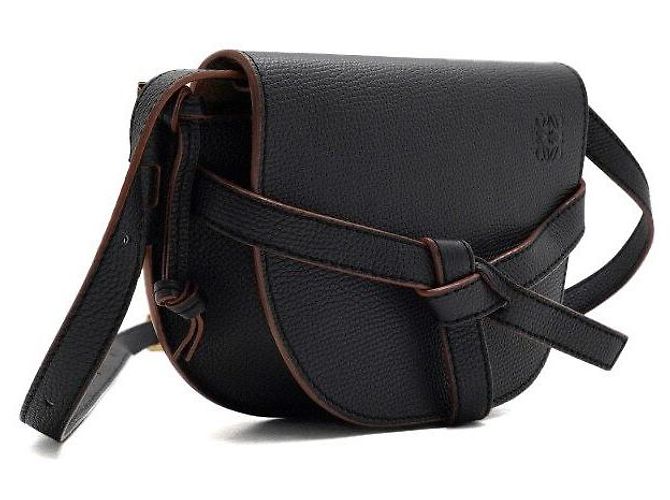 Loewe Borsa a spalla e crossbody Mini Gate in vitello nero - vista 3